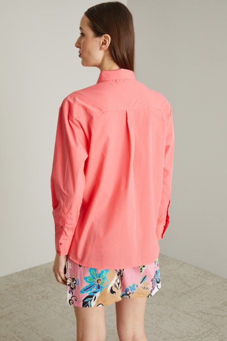 Camicia in popeline tinto filo