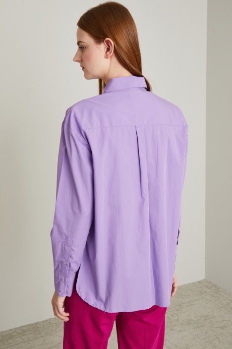 Camicia in popeline tinto filo