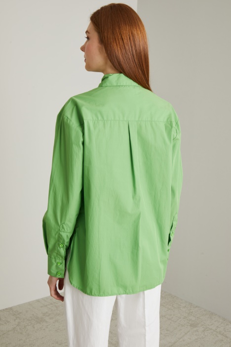 Camicia in popeline tinto filo