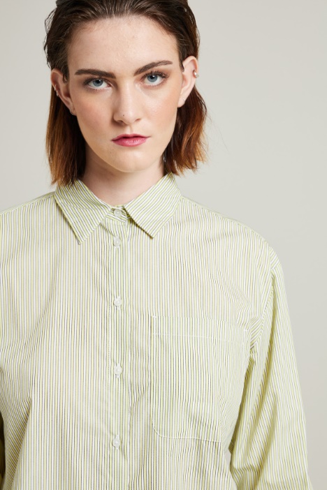 Camicia in popeline tinto filo