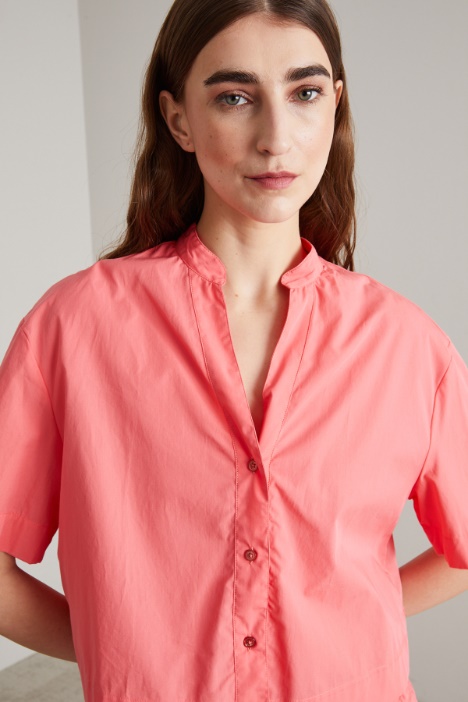 Casacca cropped in popeline