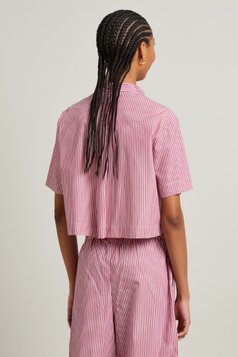 Casacca cropped in popeline