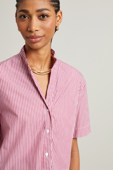 Casacca cropped in popeline