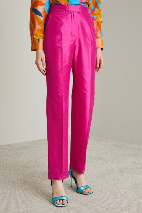 Pantaloni in shantung id seta