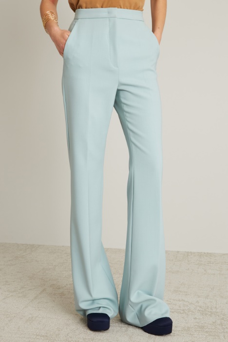 Pantaloni in lana con piega