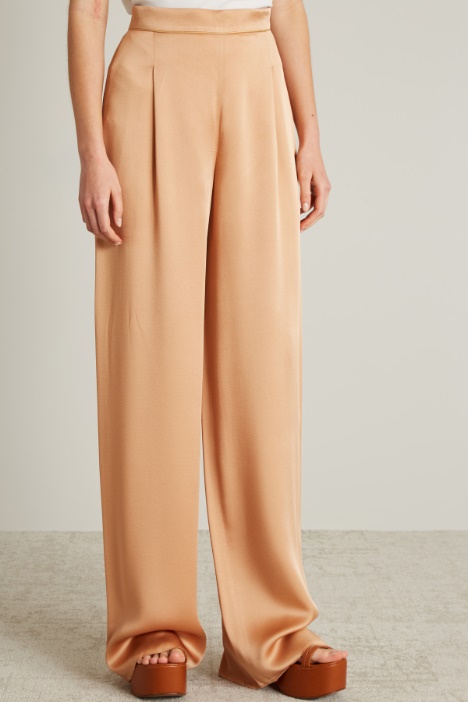 Pantaloni a palazzo in raso