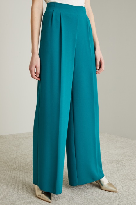 Pantaloni a palazzo in cady