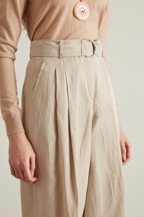 Pantaloni in lino e cotone