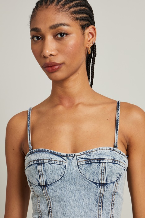 Top bustier in denim