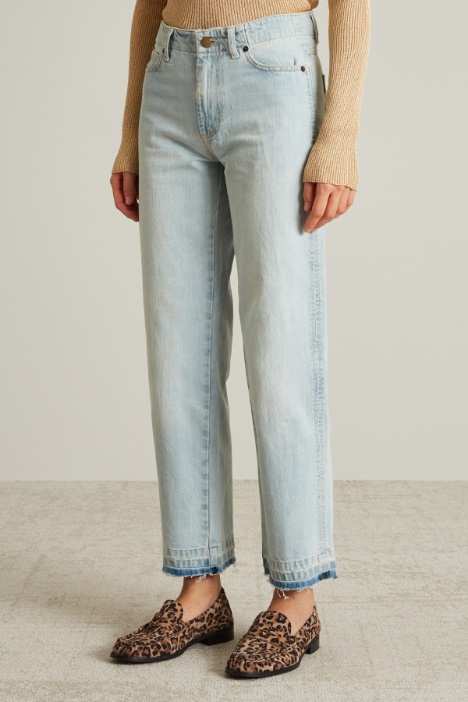 Jeans dritti tie-dye