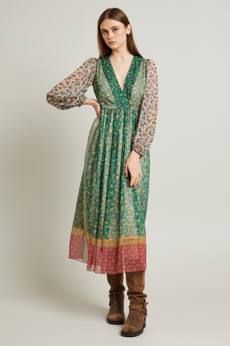 Abito in creponne patchwork