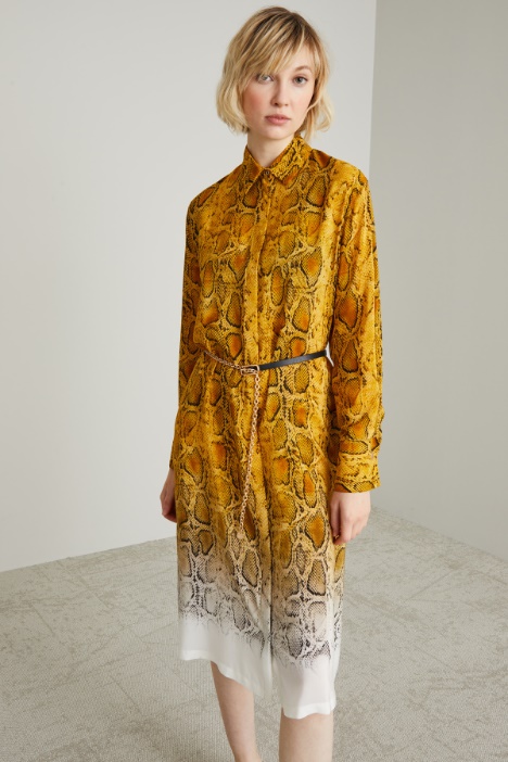 Abito chemisier in seta stampata