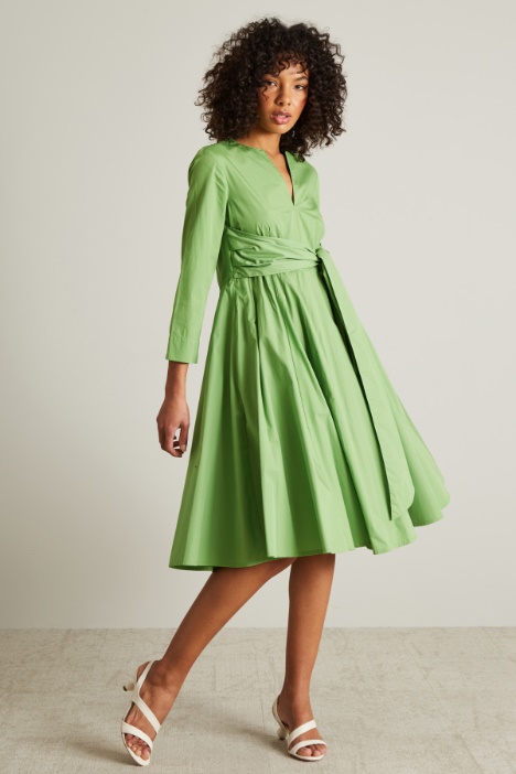Sash detailed poplin dress Intrend - 3
