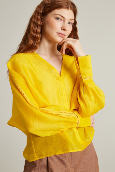 Blusa in garza naturale