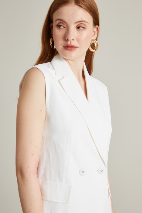 Gilet lungo in lino