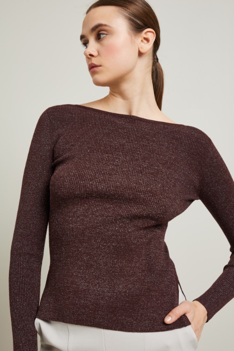 Maglia in filato di viscosa lamé