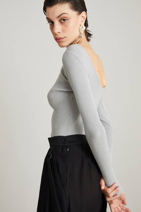 Maglia in filato di viscosa lamé