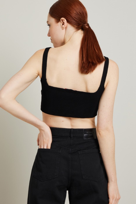 Crop top in cotone crochet