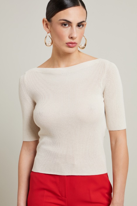 Maglia a costine in viscosa