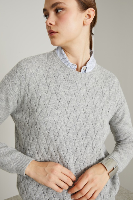 Maglia traforata in cashmere