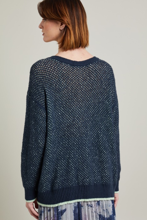 Maglia bicolor a rete