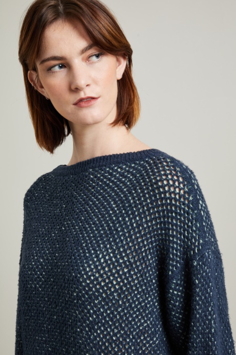 Maglia bicolor a rete