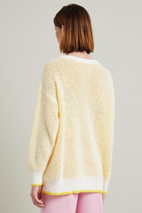 Maglia bicolor a rete