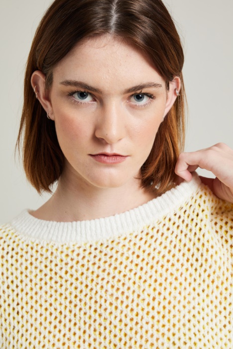 Maglia bicolor a rete