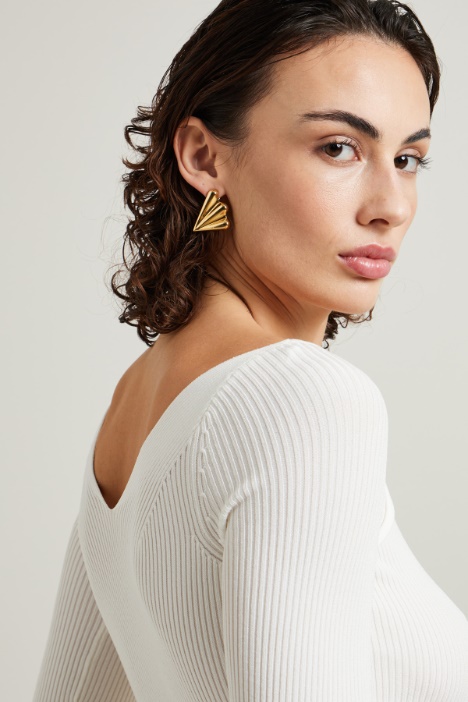 Maglia aderente a costine