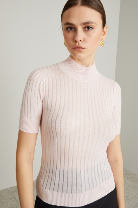 Maglia aderente a coste piatte