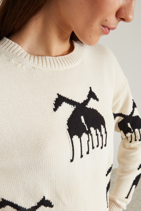 Maglia in cotone jacquard