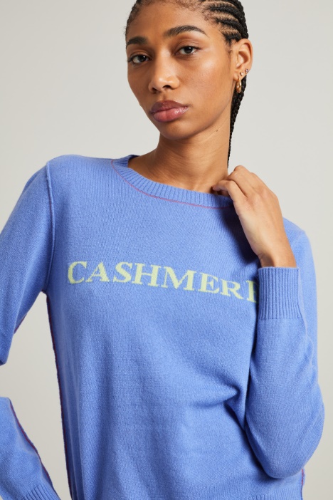 Maglia in cashmere con intarsio