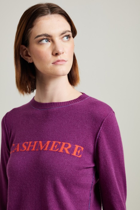 Maglia in cashmere con intarsio