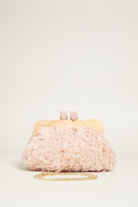 Clutch effetto piume