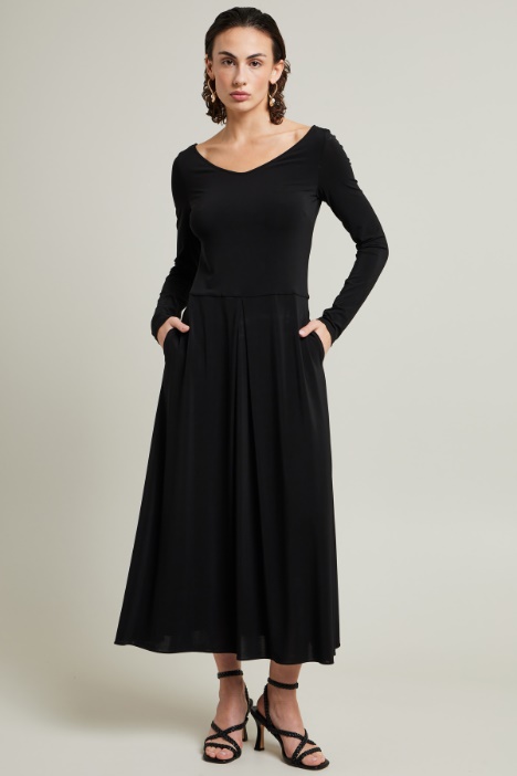 Abito lungo in jersey crépe