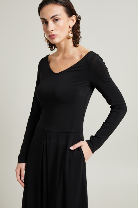 Abito lungo in jersey crépe