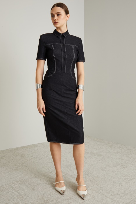 Abito chemisier effetto denim