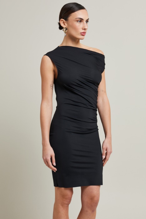 Abito asimmetrico in jersey