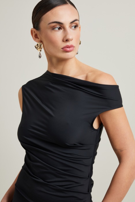 Abito asimmetrico in jersey