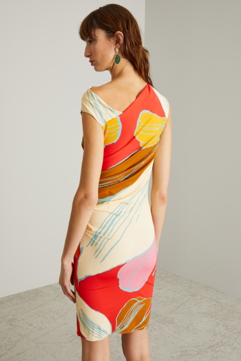 Abito asimmetrico in jersey