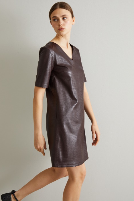 Flared crocodile print dress Intrend - 2