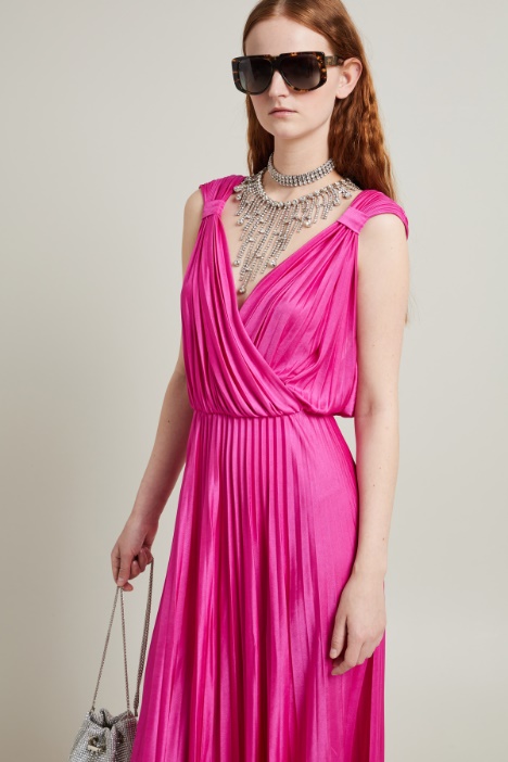 Abito in jersey plissè