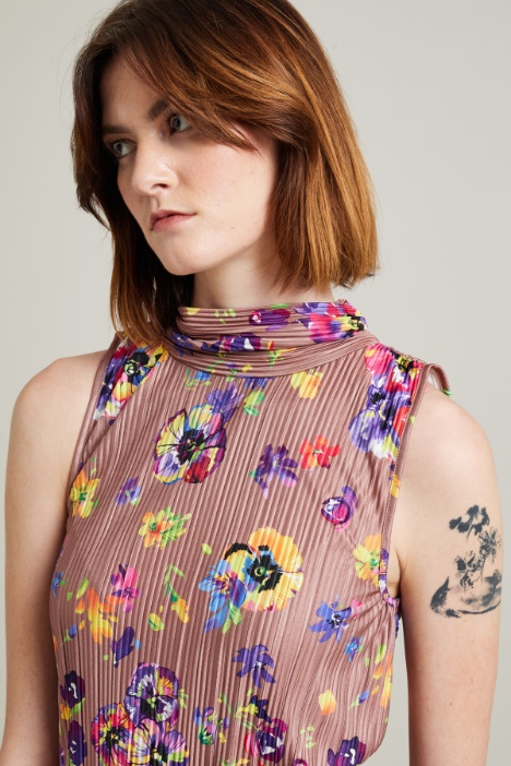 Top e gonna in jersey plissé