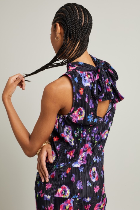 Top e gonna in jersey plissé