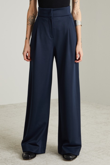 Pantaloni ampi in jersey compatto