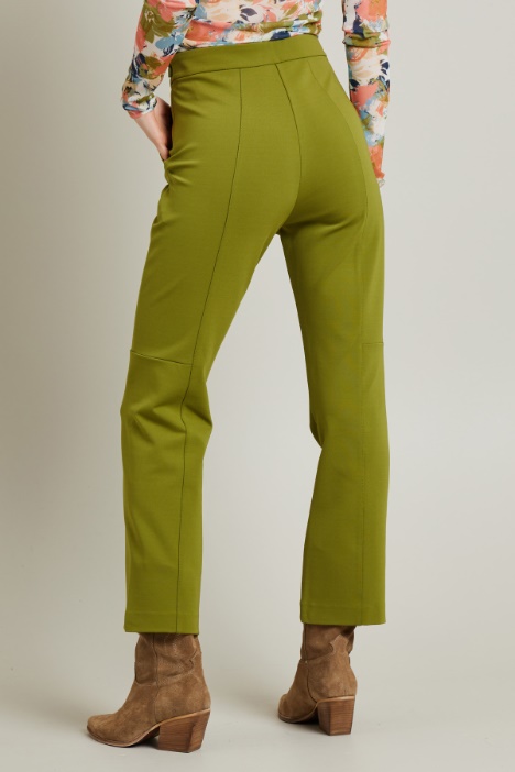 Pantaloni flare in jersey crépe
