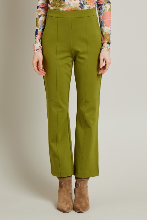 Pantaloni flare in jersey crépe