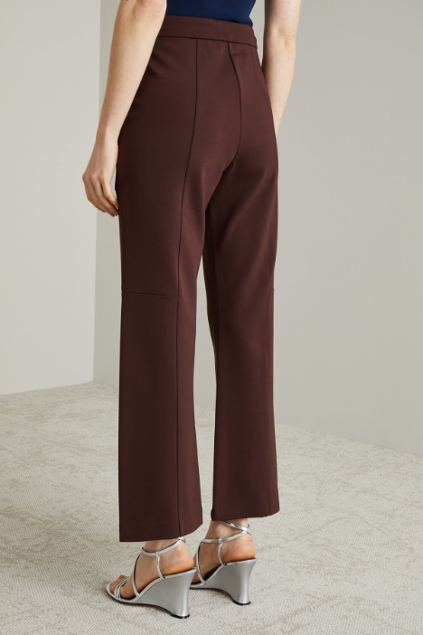 Pantaloni flare in jersey crépe