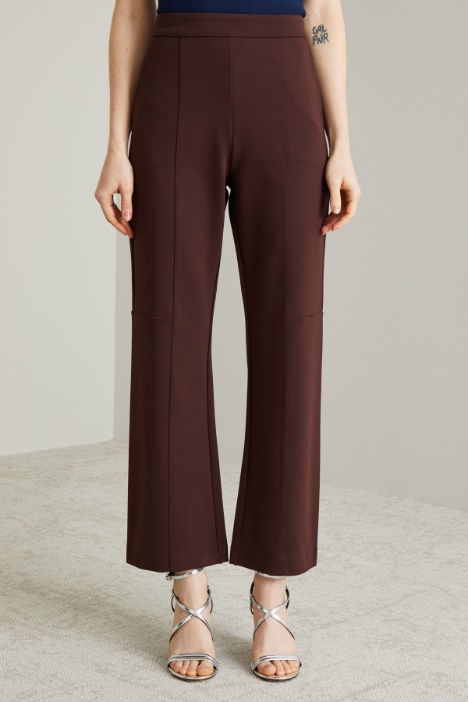 Pantaloni flare in jersey crépe