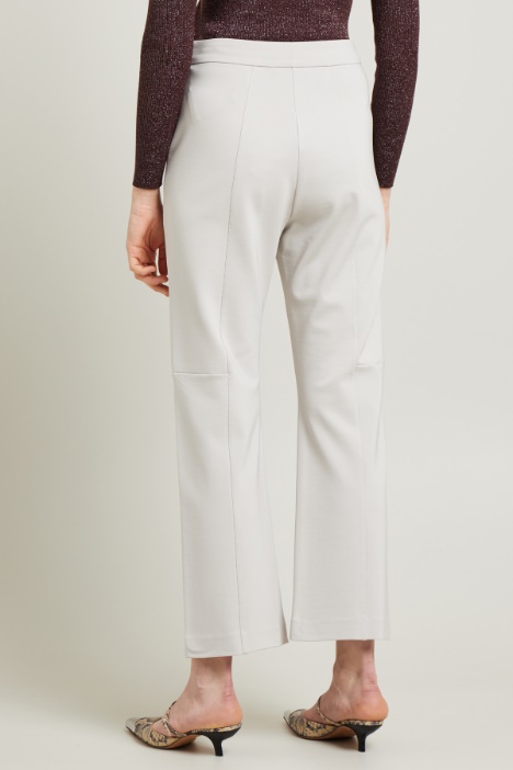 Pantaloni flare in jersey crépe